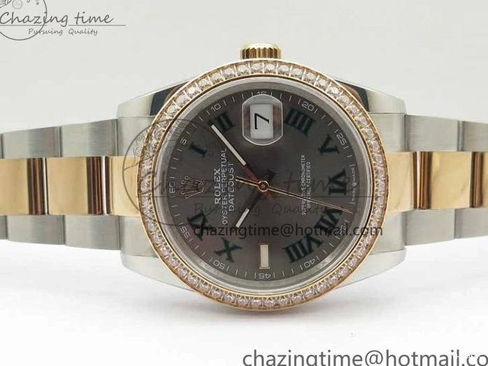 126281 Bracelet BP Gray DateJust Oyster 1:1 Best on Edition Maker RG SS 36 Roman Dial 0417